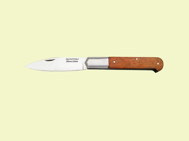 NAVAJA CABRITERA CARBONO MADERA VIROLA INOX. 8 cm/hoja