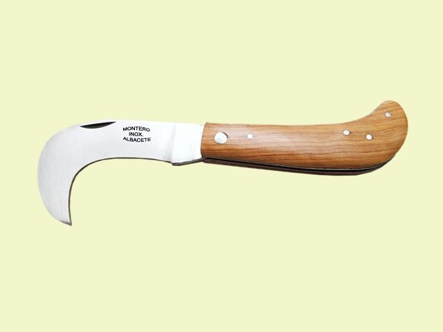 NAVAJA INOX. TRANCHETE PISTON OLIVO 8 cm/hoja