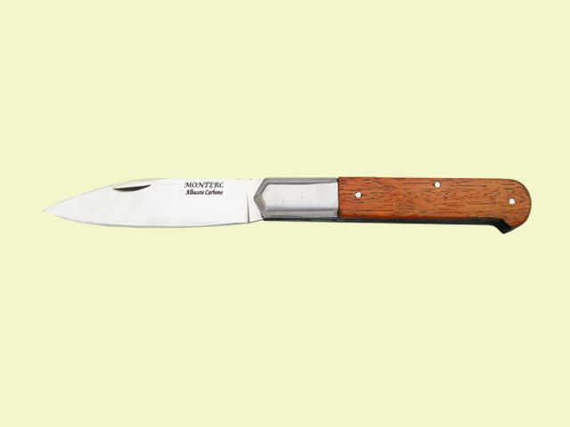 NAVAJA CABRITERA CARBONO MADERA VIROLA INOX. 9 cm/hoja