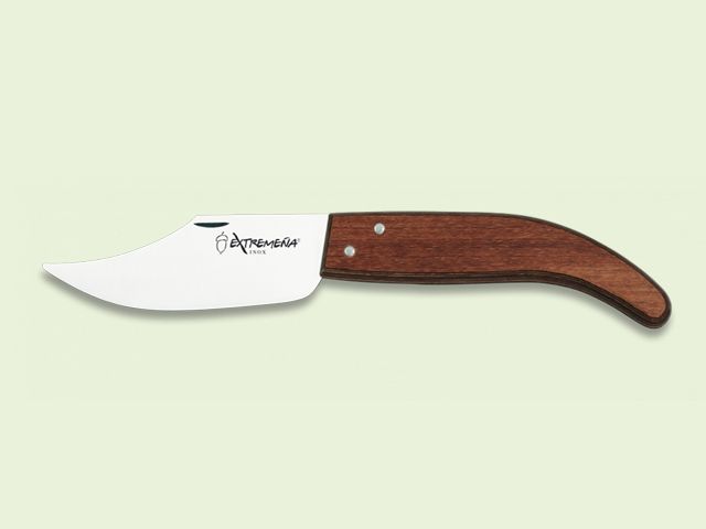 NAVAJA CORCOBESA MANGO MADERA HOJA CURVA 9 cm/hoja