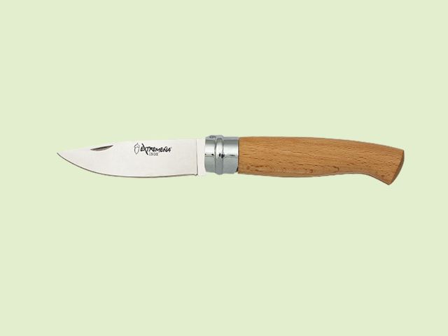 NAVAJA MANGO MADERA CON SEGURO GIROLOCK 8 cm/hoja