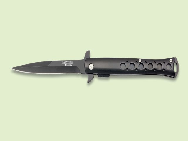 NAVAJA ESTILETE MANGO NEGRO 10 cm/hoja Negra