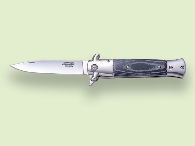 NAVAJA ESTILETE VIROLAS INOX. MANGO MICARTA 9.5 cm/hoja