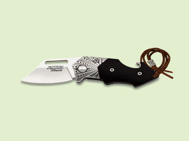 NAVAJA VIROLA ACERO DECORADA MADERA NEGRA 4 cm/hoja