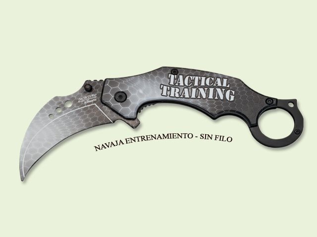 NAVAJA KARAMBIT ENTRENAMIENTO ABS NEGRA  7 cm/hoja