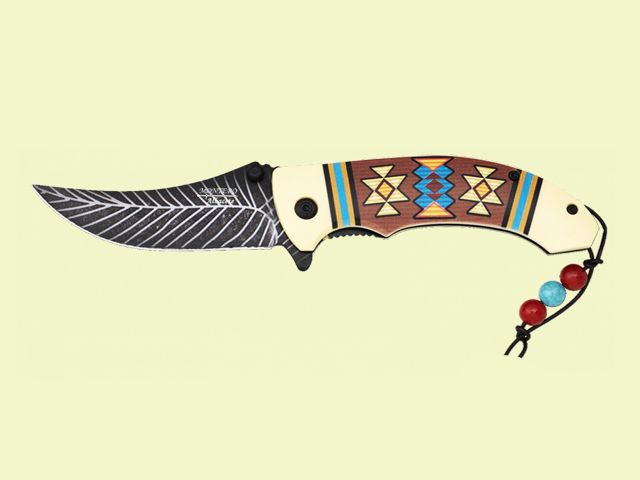 NAVAJA PLUMA INDIO MANGO 3D 8.5 cm/hoja Negra