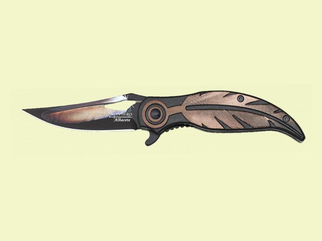 NAVAJA PLUMA MANGO DECORADO 3D 7 cm/hoja PLUMA