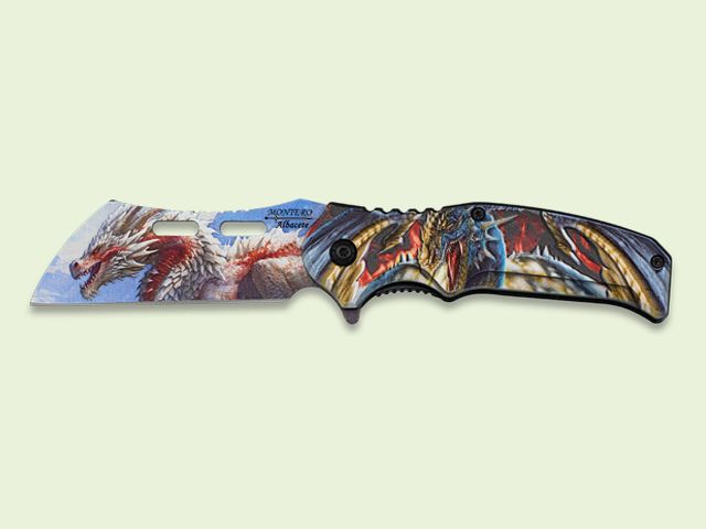 NAVAJA MANGO ABS 3D DRAGON 8.5 cm/hoja 3D DRAGON