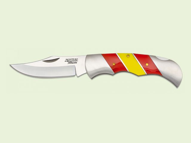 NAVAJA METALICA VIROLAS INOX. BANDERA ESPAÐA 8 cm/hoja