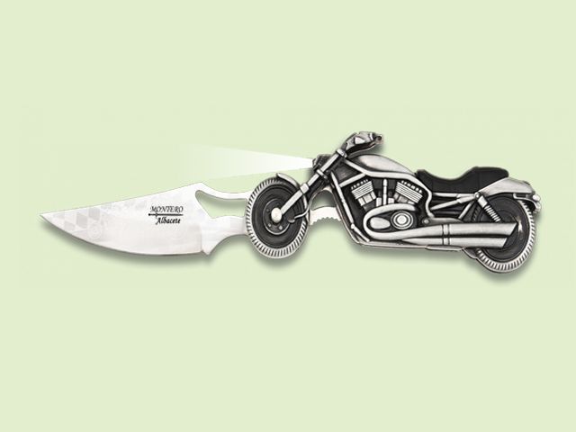 NAVAJA METALICA MANGO MOTO CON LUZ 9 cm/hoja