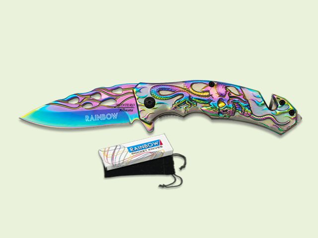 NAVAJA MANGO Y HOJA BAÐO TITANIUM SERPIENTE 8.5 cm/hoja