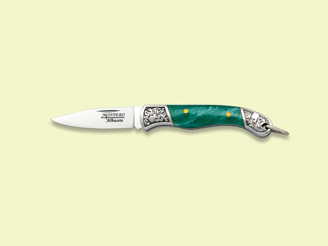 NAVAJITA MINIATURA MANGO ACERO ACRILICO VERDE 4.5 cm/hoja