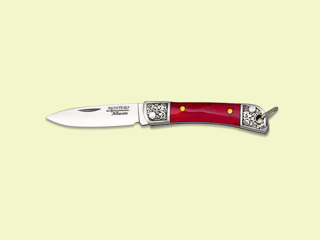 NAVAJITA MINIATURA MANGO ACERO ACRILICO ROJO 5 cm/hoja