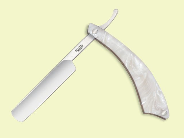 NAVAJA BARBERA MANGO NACAR BLANCO 14.5 cm/hoja
