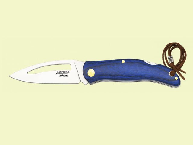 NAVAJA BLOQUEO CORDON MANGO AZUL 8 cm/hoja Calada