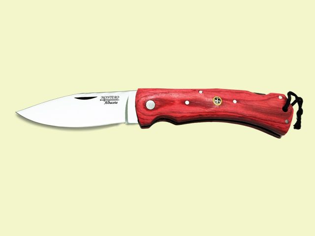 NAVAJA BLOQUEO CORDON MANGO MADERA ROJA 8.5 cm/hoja