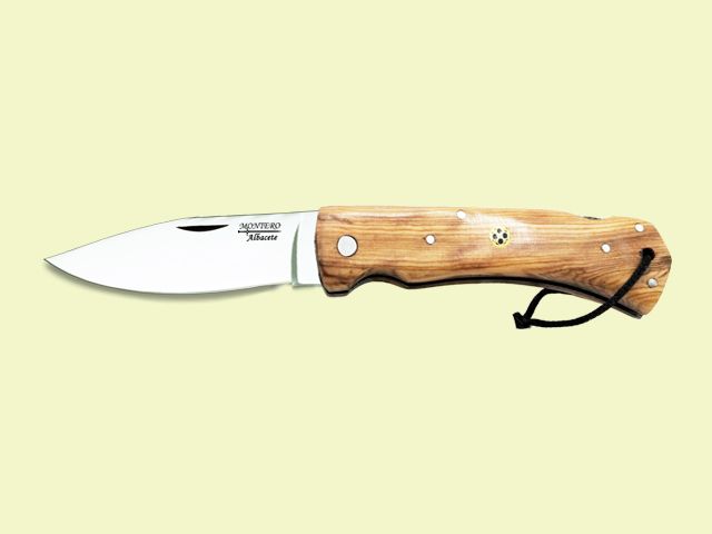 NAVAJA BLOQUEO CORDON MANGO MADERA OLIVO 8.5 cm/hoja