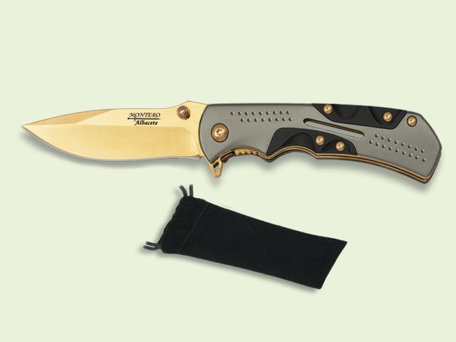 NAVAJA METALICA MANGO ACERO-G10 7.5 cm/hoja Ba±o Titanium