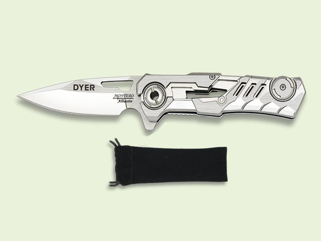 NAVAJA MANGO ACERO CON FUNDA TERCIOPELO 8.5 cm/hoja