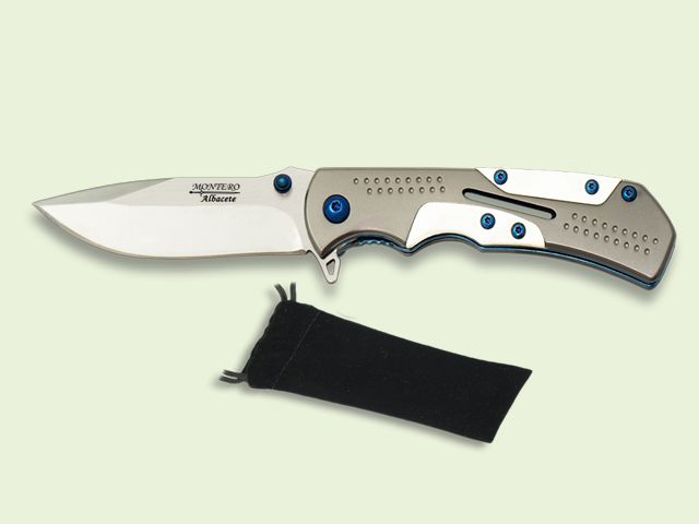 NAVAJA METALICA MANGO G10-ACERO C/TITANIUM 7.5 cm/hoja