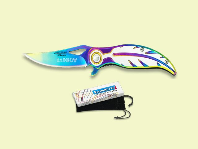 NAVAJA PLUMA MANGO Y HOJA BAÐO TITANIUM 7 cm/hoja