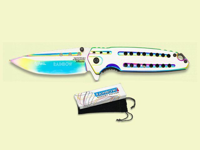 NAVAJA BLOQUEO MANGO Y HOJA TITANIUM 9.5 cm/hoja