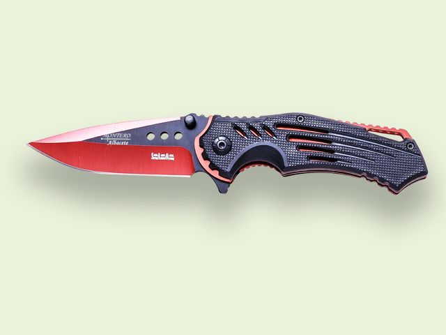 NAVAJA APERTURA ASISTIDA MANGO ABS 9 cm/hoja roja