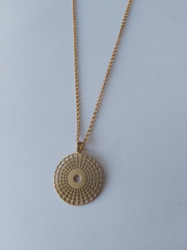 Collana Pantheon 25 mm t. Argento 925 dorato satinato