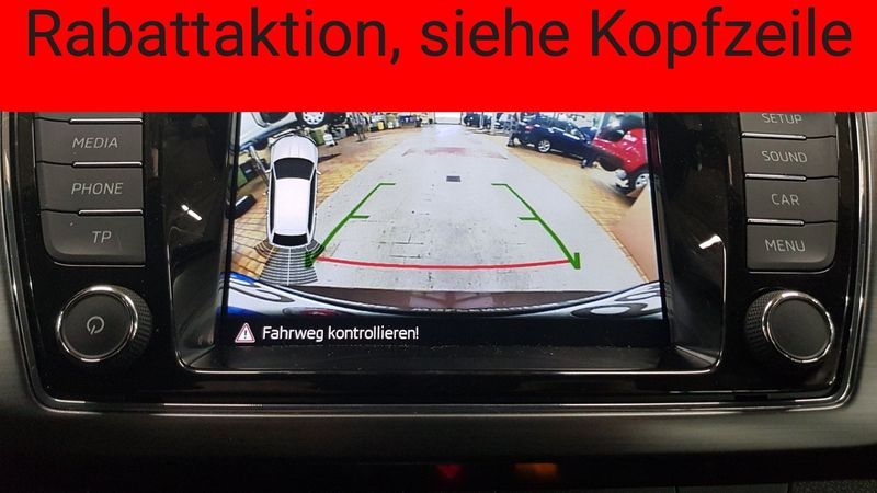 Rückfahrkameraset mit statischen Hilfslinien (Neue Tasterform) für den Fabia III, Rapid, Scala, Kamiq, Karoq (Rapid ab 25.05.2015)