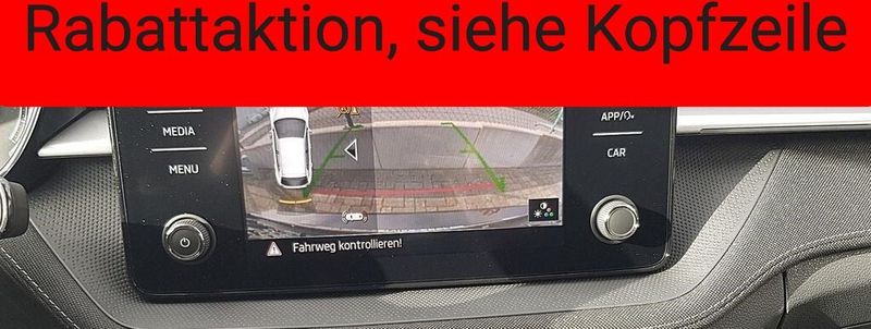 Rückfahrkameraset mit statischen Hilfslinien für Fabia IV ohne Waschdüse Rückfahrkameraset mit statischen Hilfslinien für Fabia IV ohne Waschdüse