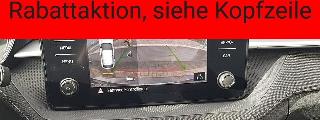 Rückfahrkameraset mit statischen Hilfslinien für Fabia IV ohne Waschdüse Rückfahrkameraset mit statischen Hilfslinien für Fabia IV ohne Waschdüse