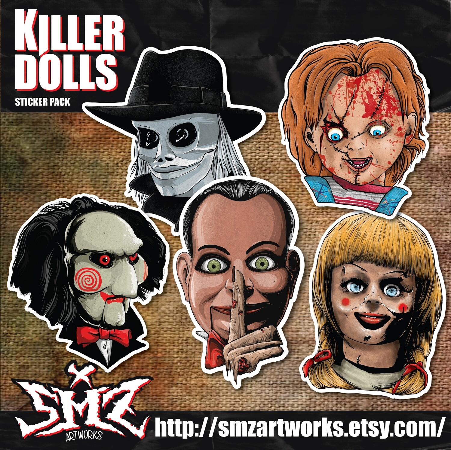 Killer Dolls Sticker Pack