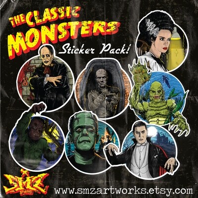 Classic Monsters Sticker Pack Active