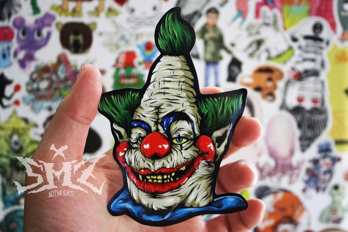 Jumbo from Killer Klowns from Outer Space Vinyl Sticker