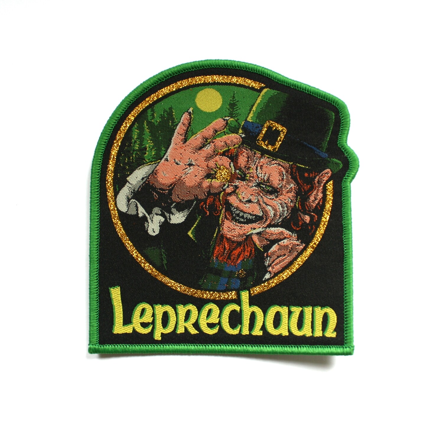 Leprechaun Woven Patch, Border Color: Green