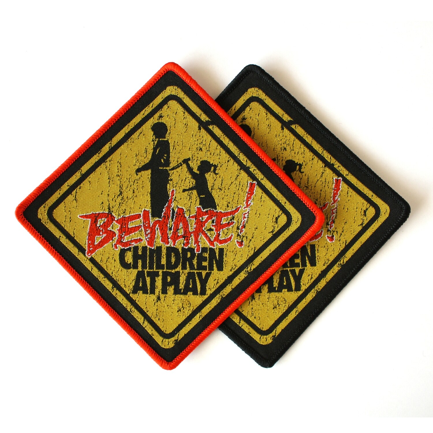Beware! Children At Play, Border Color: Red
