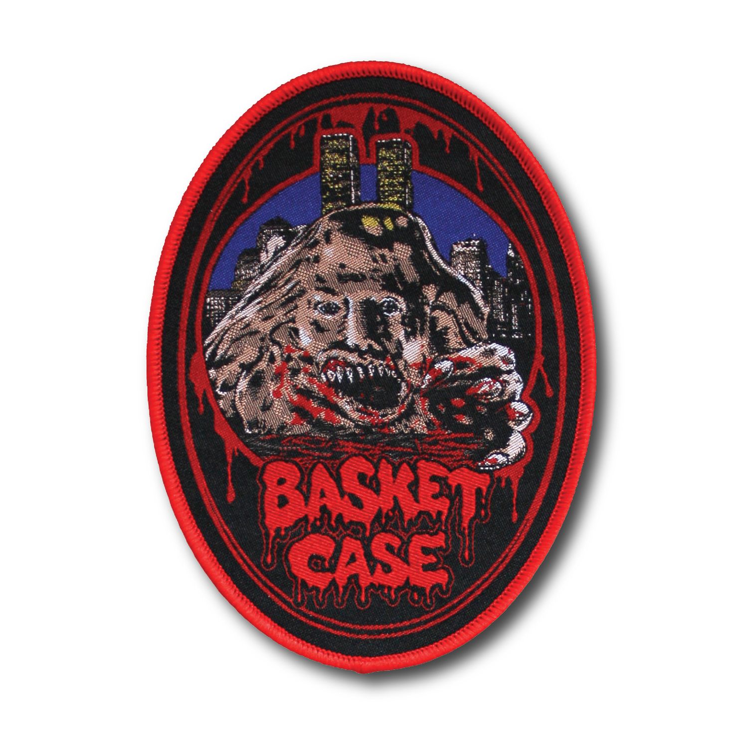 Basket Case Woven Patch, Border Color: Red