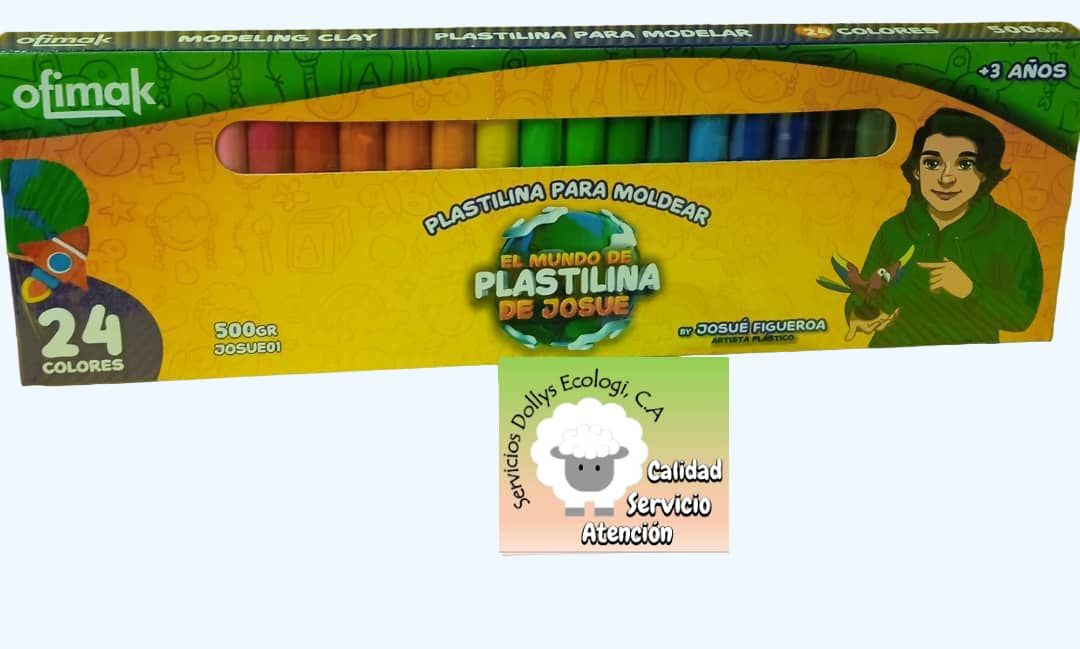 EL MUNDO DE PLASTILINA DE JOSUE, SELECCIONE LA DESEADA: JOSUE01 ( 24 COLORES ) 500 GRS