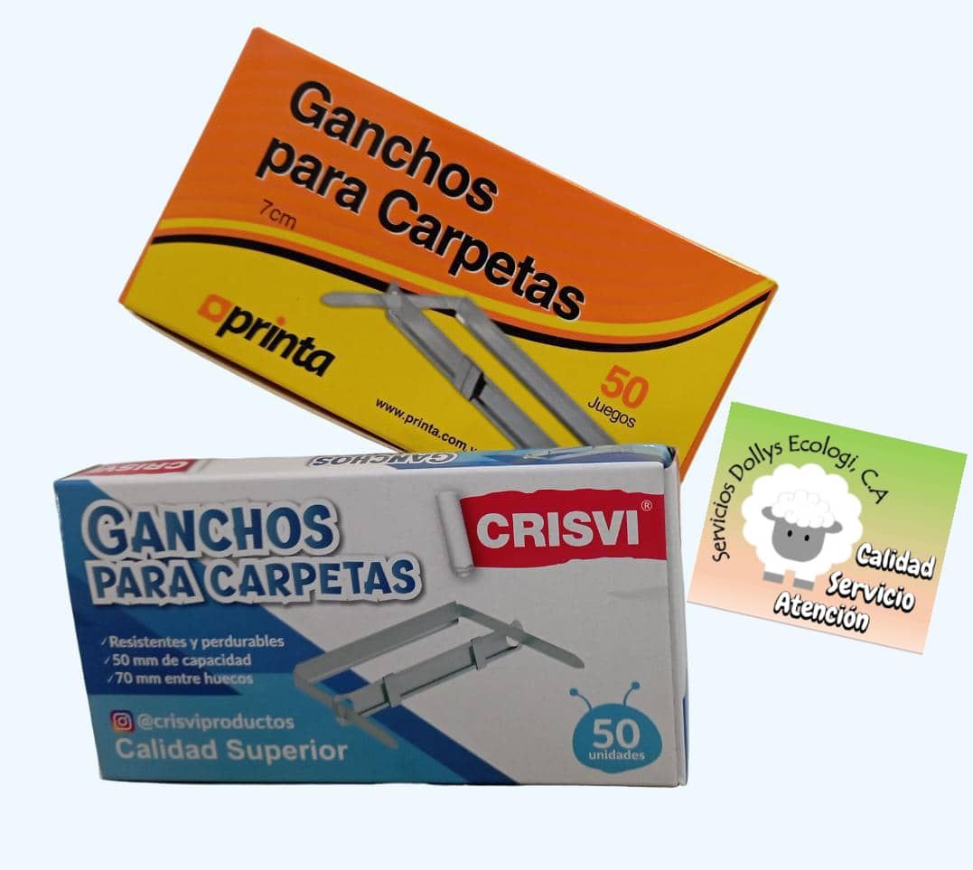 CAJA DE GANCHOS ALUMINIO PARA CARPETAS