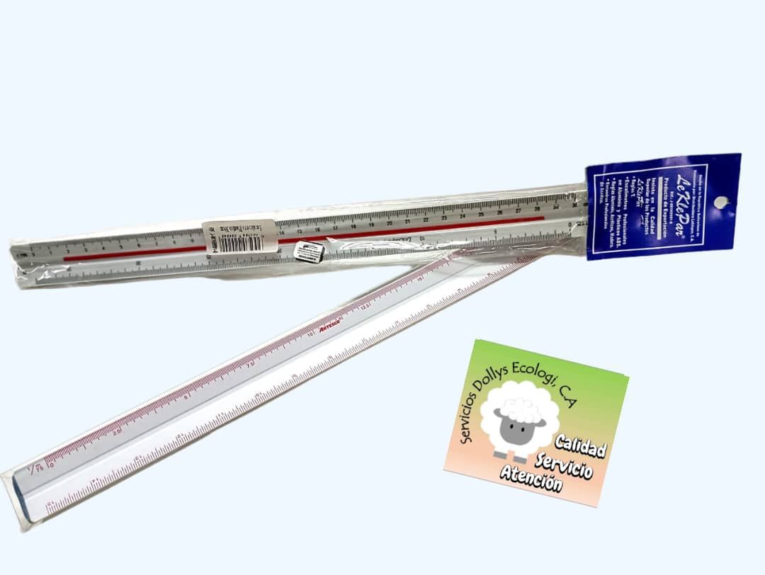 ESCALIMETRO PLASTICO Y ESCALIMETRO DE ALUMINIO NEGRO MARCA LEKEPLAR  ( 30 CMS )