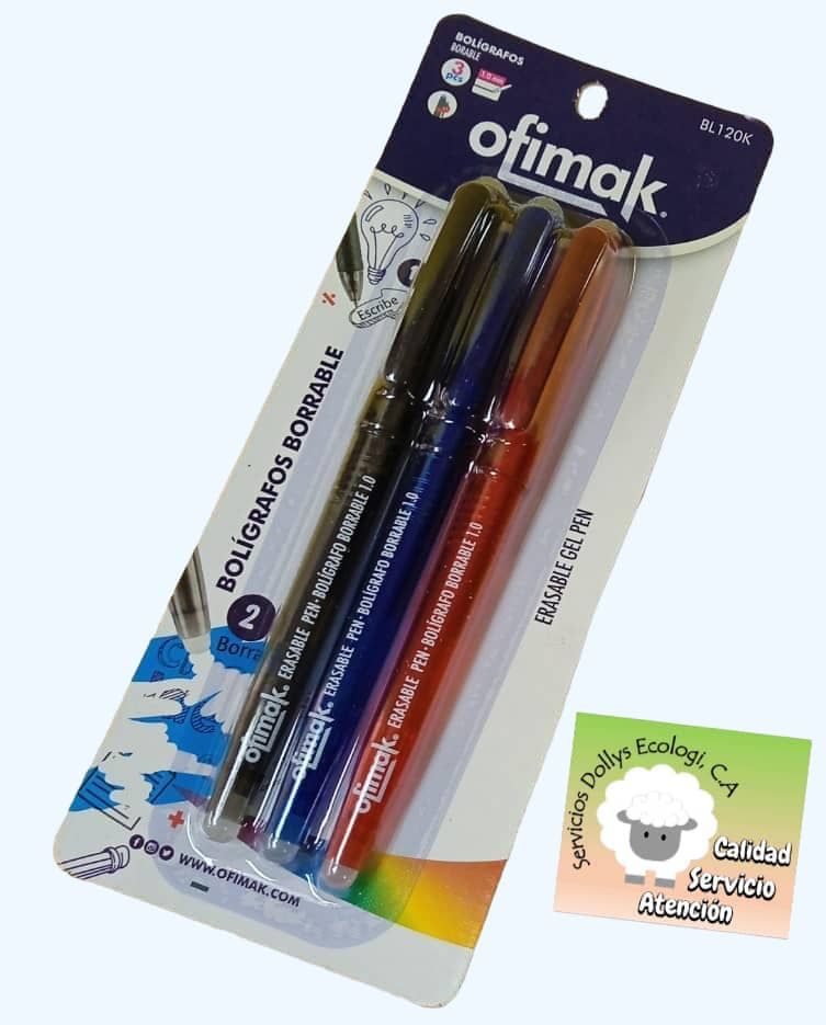BOLIGRAFOS BORRABLES  DE VARIAS MARCAS O BLISTER DE 3 COLORES
