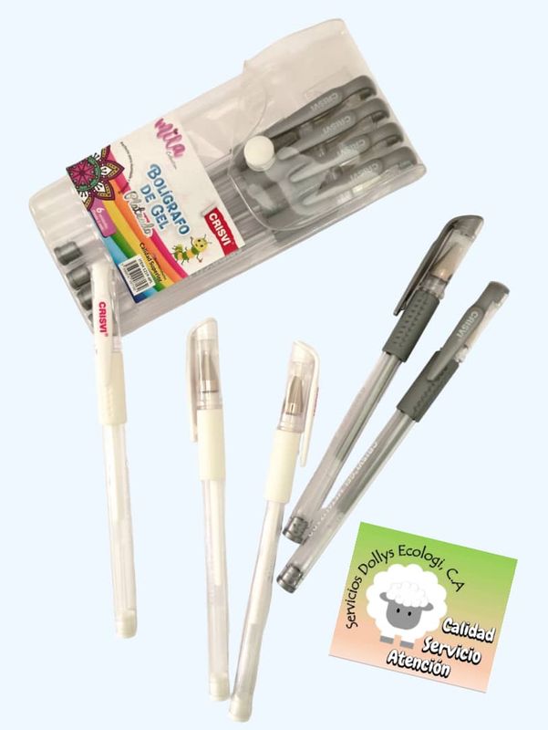 BOLIGRAFOS GEL ROLLER DORADO/PLATA/BLANCO