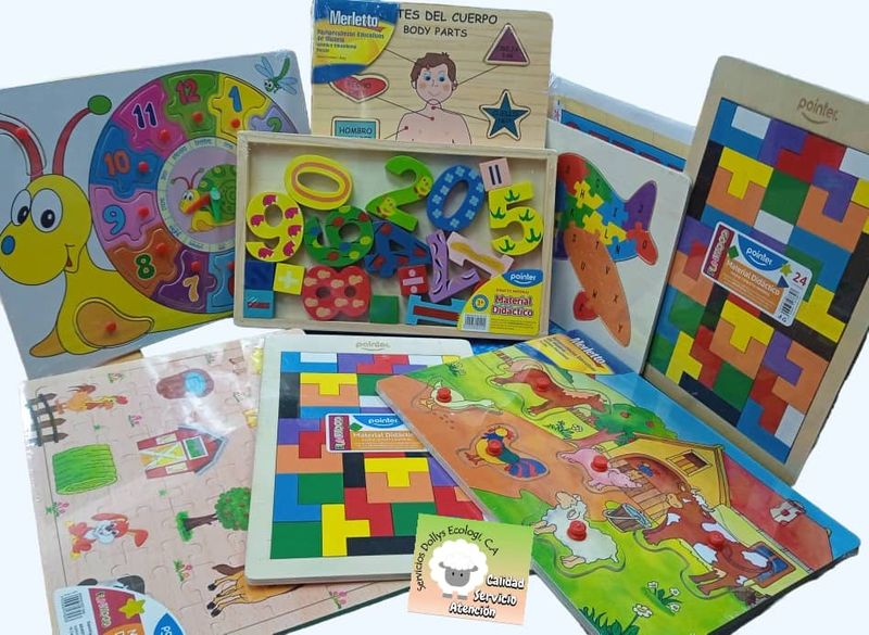 JUEGOS  DIDACTICOS EN MADERA PARA TRENZAR, ARMAR, ENCAJAR  Y ROMPECABEZAS DE DIFERENTES FIGURAS