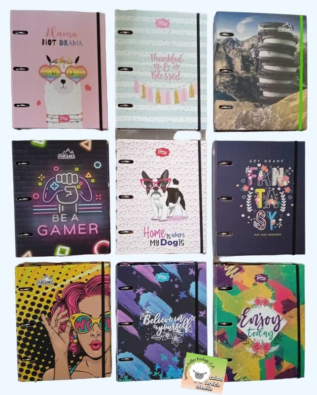 CARPETAS  3 AROS  FANTASY (LINEA FEMENINA) DE VARIADOS TAMAÑOS  ( TAM CARTA Y MEDIA CARTA ) Y REFILL PARA SU REPOSICION