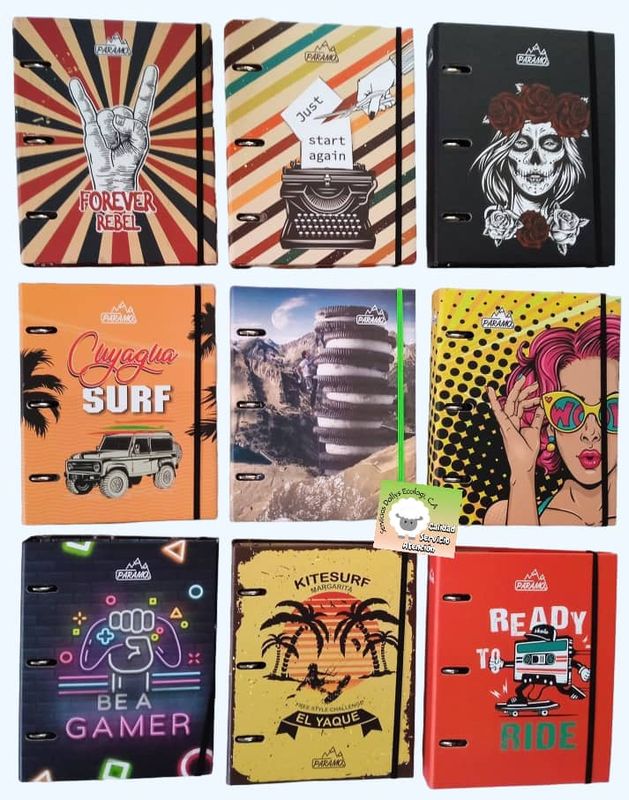 LIBRETAS Y CARPETAS  PARAMO (LINEA MASCULINA) DE VARIADOS TAMAÑOS,