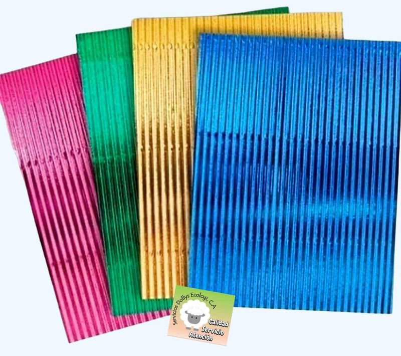 CARTULINAS CORRUGADAS METALIZADAS UNICOLOR