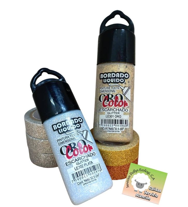 BORDADO LIQUIDO OROCOLOR ESCARCHAD0  ( SOLO PLATA Y DORADO )