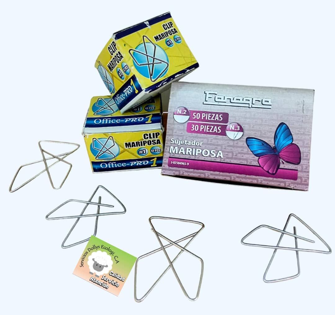 CAJA DE CLIPS ESTILO MARIPOSA