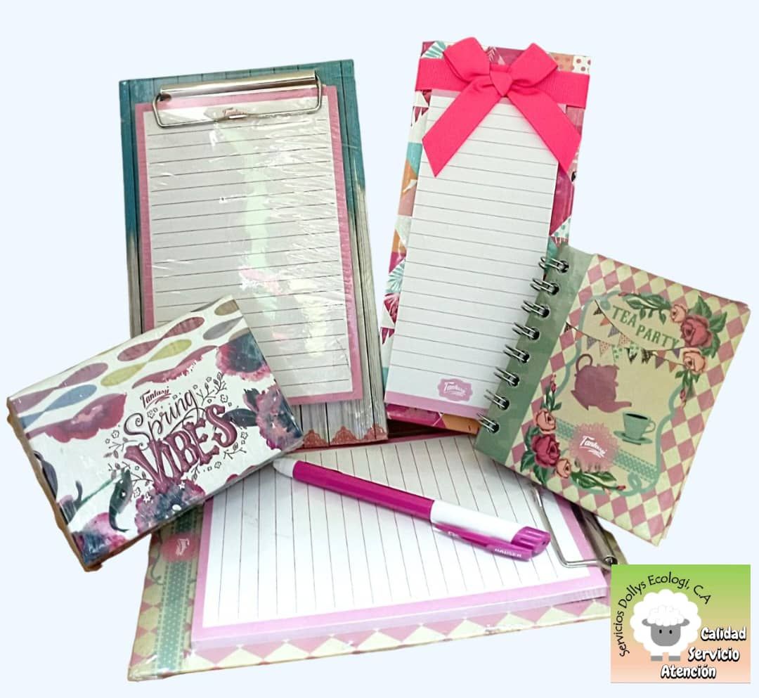 LIBRETAS EN ESPIRAL PEQUEÑAS, TACOS,  FANTASY (LINEA FEMENINA) DE VARIADOS TAMAÑOS