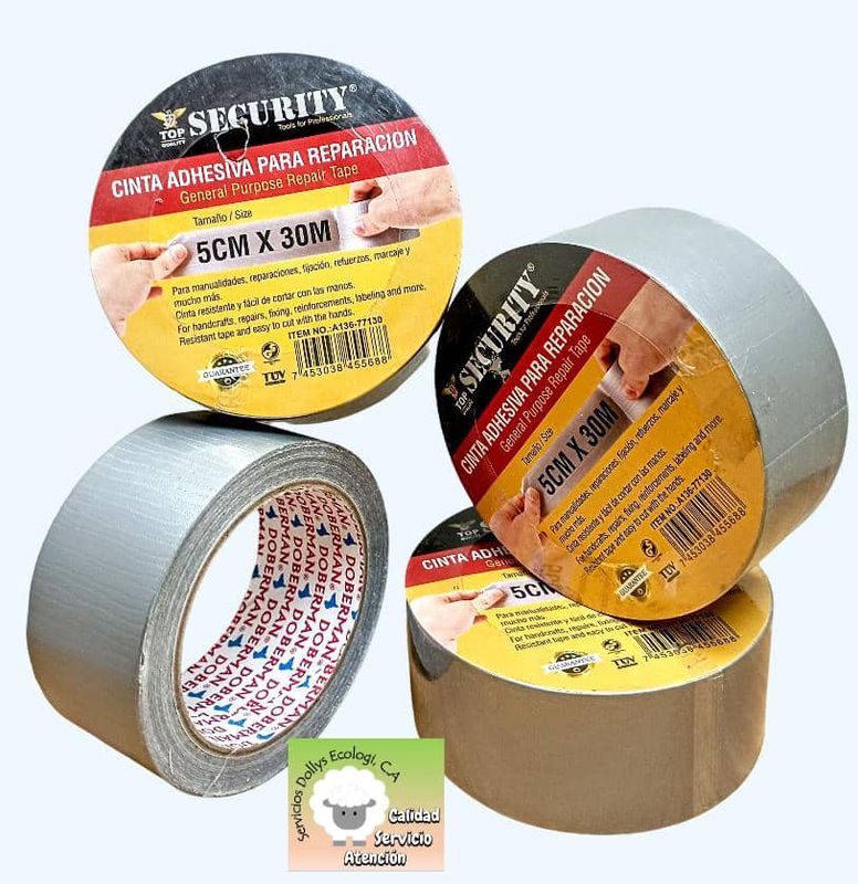 CINTA TEIPE PARA DUCTOS GRIS PLOMO 2&quot; ( 5 CM de ancho x 30 metros )
